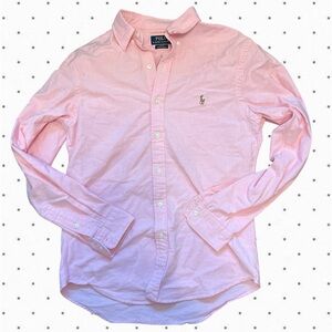 Polo by Ralph Lauren Men’s Long-Sleeve Button-Down Oxford Shirt — Coral